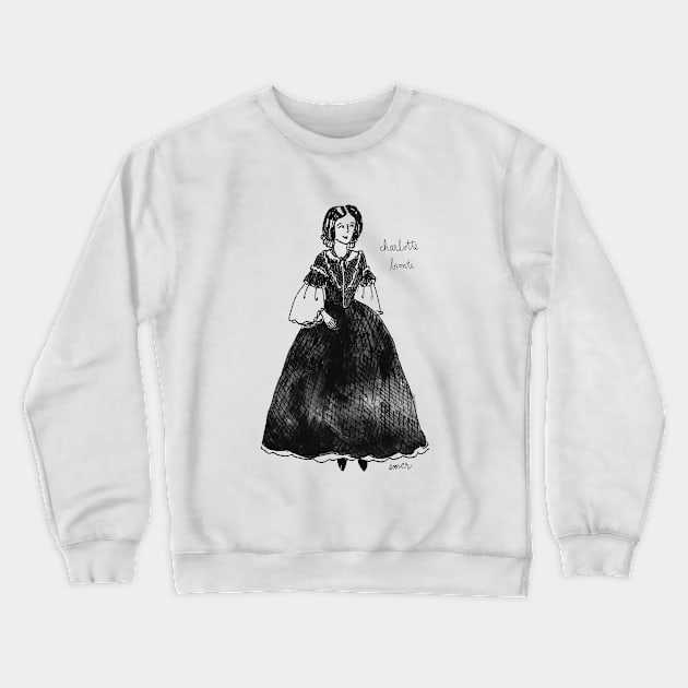 Inky Charlotte Brontë Crewneck Sweatshirt by BiblioartsbyEmma